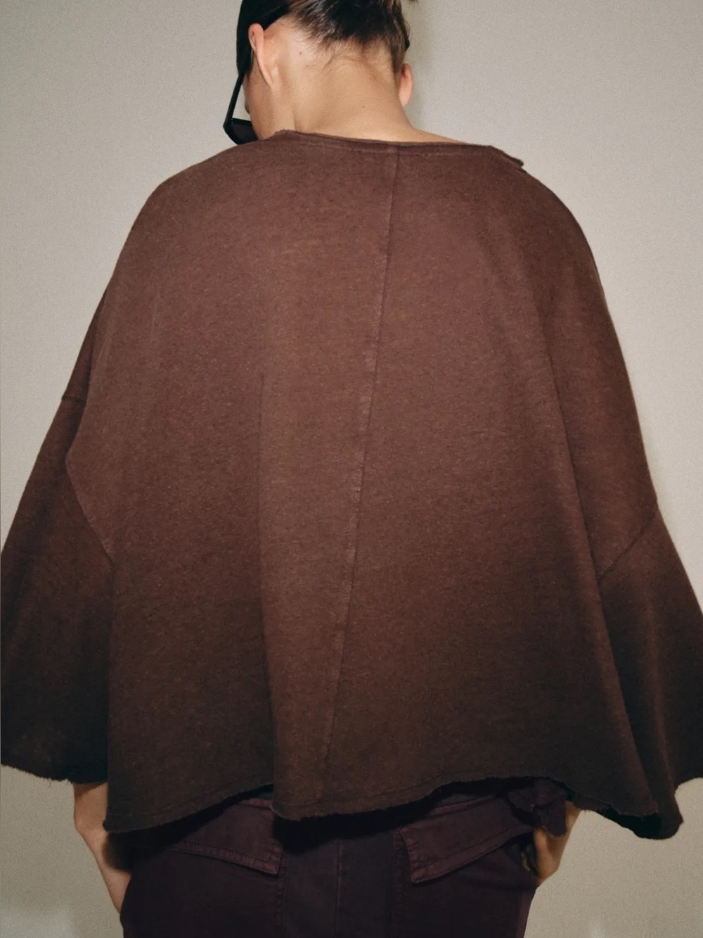 ZARA Cotton & Linen Cape T-Shirt - Picture 9 of 11